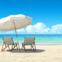 Chairs and umbrella on the beach