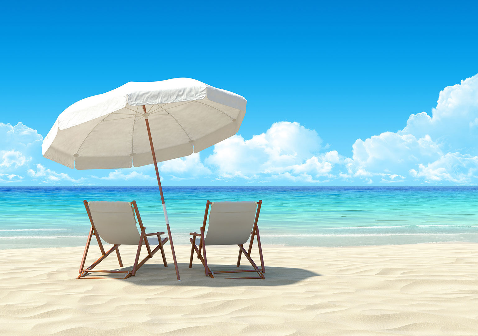 Chairs and umbrella on the beach